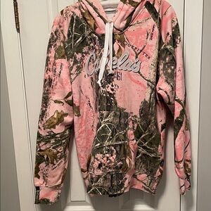 Cabela's Pink and Green Camouflage Hoodie. Like new size XL